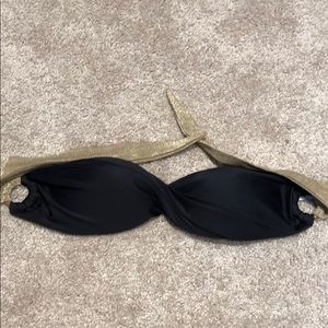 Black bandeau push up bikini top